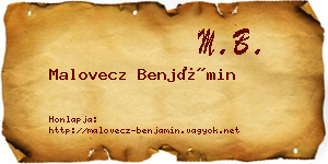Malovecz Benjámin névjegykártya