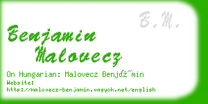 benjamin malovecz business card